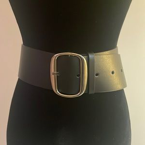 Wide Leather waist belt - faux